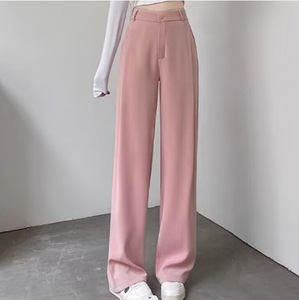 Pantalones de Oficina Casuales de Pierna Ancha para Mujer, Diseño Europeo, Cintura Media, Corte Holgado y Recto, Pantalones Largos de Algodón para Primavera - Product Image 5