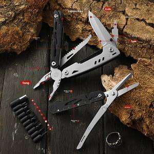Pince pliante multifonction en acier inoxydable pour l'extérieur, outil portable multi-usage pour le <span class=keywords><strong>camping</strong></span> et la voiture, ciseaux, couteau - Product Image 1