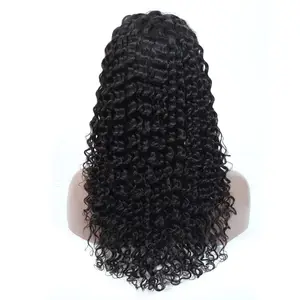Натуральные волосы 12 А, выровненные с кутикулой волосы одного донора, органический черный парик на сетке, необработанный 4X4 парик с глубокой волной