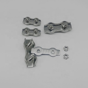 Clip de câble en acier inoxydable de qualité marine 304 métrique poli finition argentée duplex pour câble métallique - Product Image 4