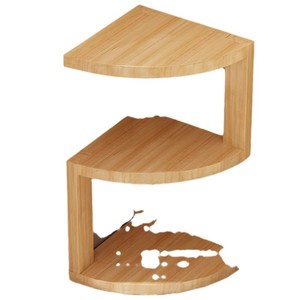 Corner <b>Shelf</b> 3 Tier Wood Storage Rack For Bedroom Living Room Office <b>Desk</b> Organization - Product Image 5
