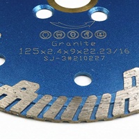 Lame de découpe diamantée sèche JDK de 5 pouces pour granit, à bord continu avec dents de protection, lame pour granit
