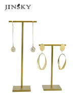 Jinsky livraison rapide en acier inoxydable t bar support or couleur brosse finition boucle d'oreille support suspendu