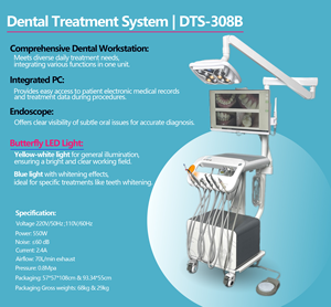 Portable <strong>Dental</strong> Workstation with LED Butterfly Whitening Light Integrated Air Water Mobile <strong>Dental</strong> Cart Autoclavable Silicone Pad - Product Image 3