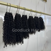 Extensions de cheveux humains bruts vietnamiens en gros, alignés sur les cuticules, super double drawn, bouclés style pixie, en lots