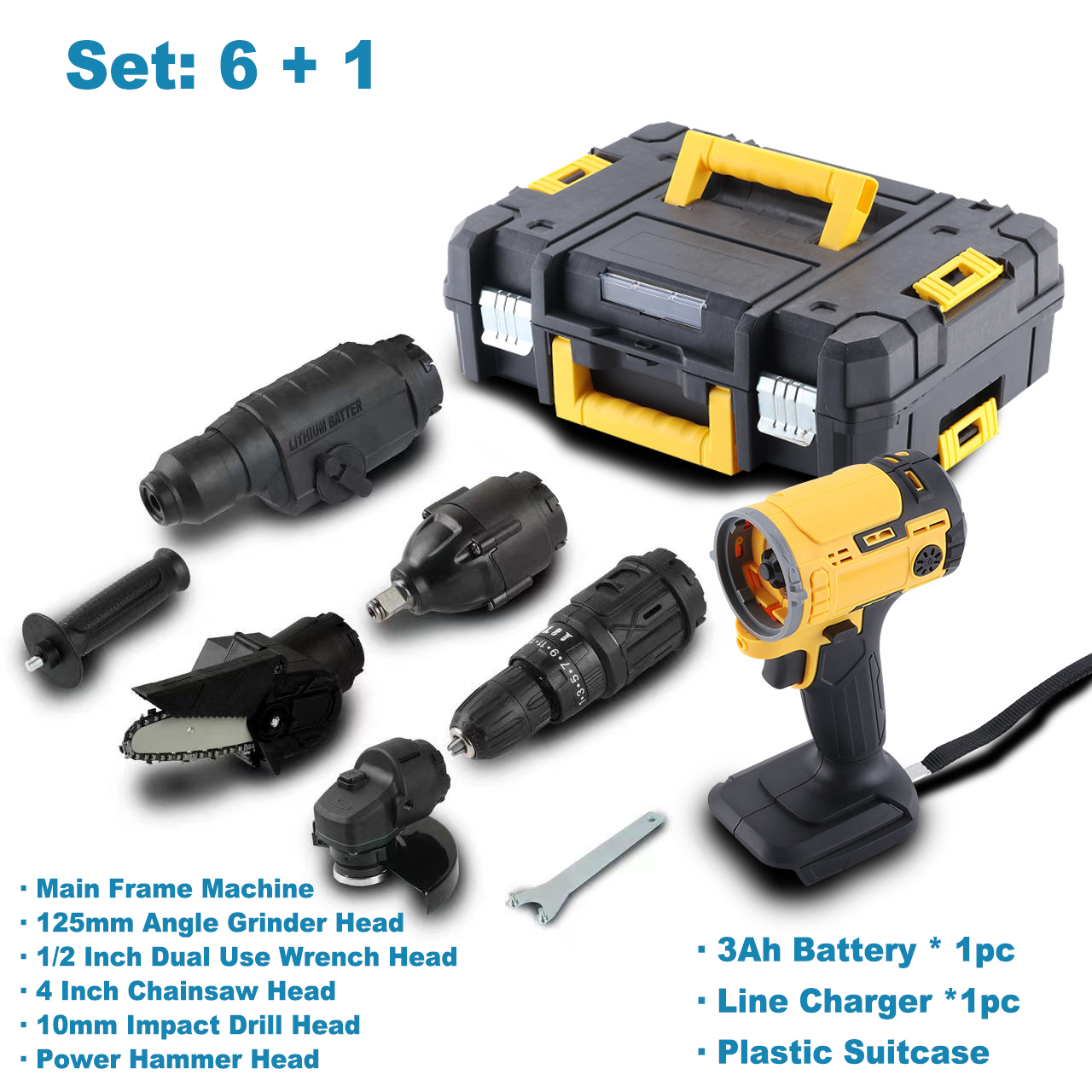 6 + 1 Set, avec 3Ah batterie * 1pc