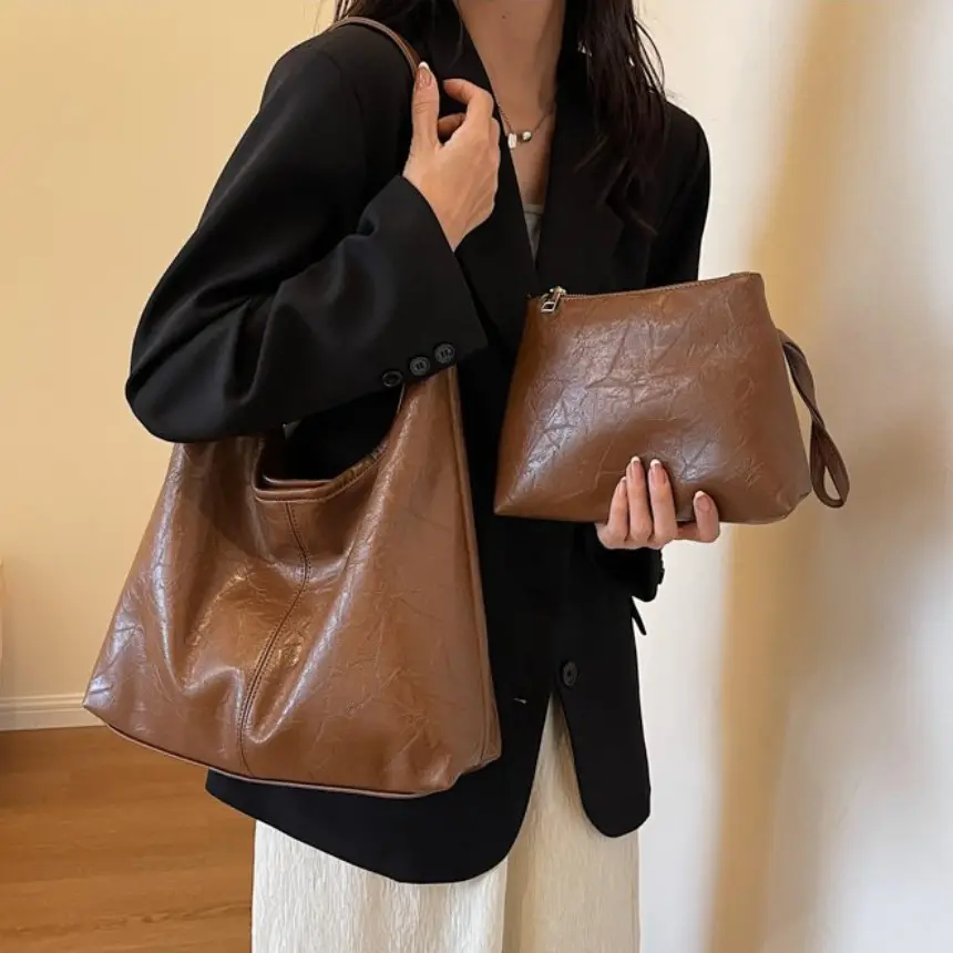 Soft PU Leather Shoulder Bag for Women Totes Underarm Bolso Mujer Fashion Large Capacity Handbag