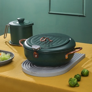 Nhà Bếp Nấu Ăn Công cụ kiểm soát nhiệt độ chiên sâu Tempura nồi và lọc dầu nồi đồ nấu nướng đồ dùng - Product Image 3