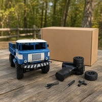 Camion RC 4x4 tout-terrain télécommandé 2,4 GHz avec LED, ABS+Métal, 40 min d'autonomie, bleu, pour enfants et adultes, avec chargeur