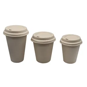 Eco-friendly 8OZ 12OZ 16OZ Cup Cafes And Coffee Shops Take Away Disposable Sugarcane Cup