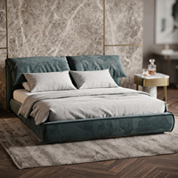 Ensemble de chambre à coucher moderne et minimaliste, mobilier de villa, lit design taille King ou Queen, cadre de lit taille King, minimaliste