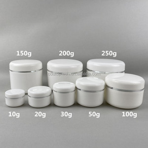 Récipient cosmétique rechargeable de maquillage 10ml 20ml 30ml 50ml 100ml 150ml 200ml 250ml Pot cosmétique en plastique blanc pour la crème de visage de corps - Product Image 2