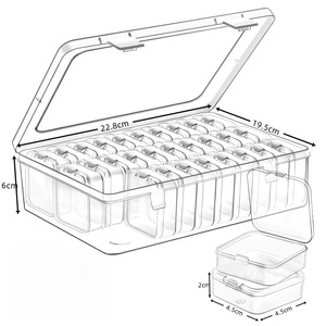 Caja de almacenamiento moderna de 30 rejillas, organizador de cuentas hecho a mano para <span class=keywords><strong>Amazon</strong></span> Cross-Border Hot para <span class=keywords><strong>Amazon</strong></span> 30-Grid Plastic Box - Product Image 1