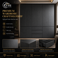 Armoire sur mesure avec portes battantes et rangement par tiroirs pour chambre, appartement, villa, hôtel, projet OEM ODM