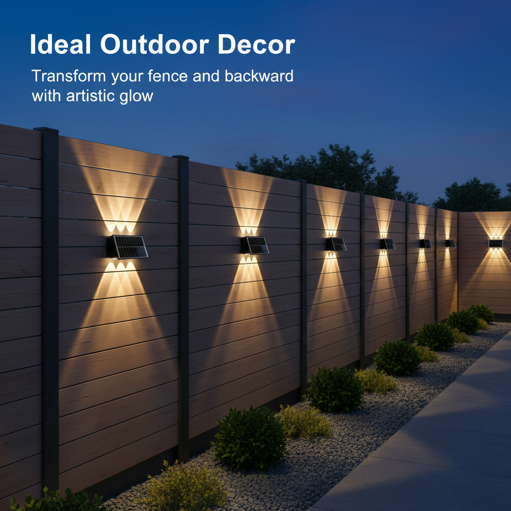 6-Head Solar Wall Light Telescope Design Black Button Switch + Light Control IP65 Waterproof For Outdoor Garden Building · image 4