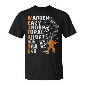 T-shirt Westside Hip Hop Rap Legends pour homme, noir, grande taille, col rond, manches courtes, imprimé en sérigraphie - Product Image 1
