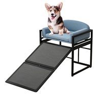 ZMaker 2026 – Nouvelles rampes pliables personnalisables pour chiens avec coussin de siège, chaises pour chiens à structure métallique avec rampes pliantes pour lit