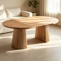 Table de salle à manger moderne multifonctionnelle en bois, pliable et extensible, ovale, pour 8 personnes, style panneau de qualité hôtelière, stable