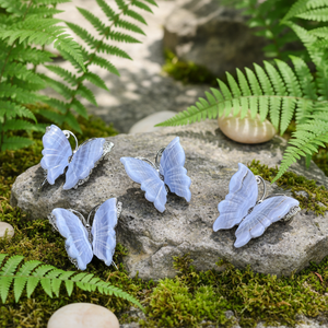 Pietra Curativa <span class=keywords><strong>Naturale</strong></span> all'Ingrosso Buildful: Agata Blu Pizzo Intagliata a Farfalla, Misura Unica per Decorazione - Product Image 3