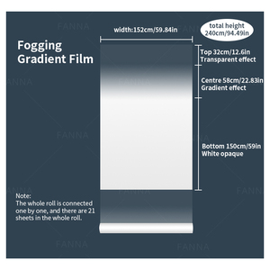 Película Decorativa de Privacidad Premium para Baño, Hotel, Oficina y Escuela, con Diseño Degradado en Vidrio PET Grabado, FANNA <span class=keywords><strong>JBM</strong></span> 2mil - Product Image 6
