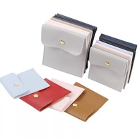 Vente flash - Pochette à bijoux en cuir PU avec logo personnalisé en relief, petite pochette enveloppe pour bagues, boucles d'oreilles, colliers, emballage cadeau
