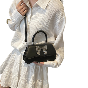 Bolso Pequeño Tipo Bandolera con Lazo Dulce y Fresco para Mujer, Estilo Primavera 2024, Cadena Elegante de Alta Calidad - Product Image 3