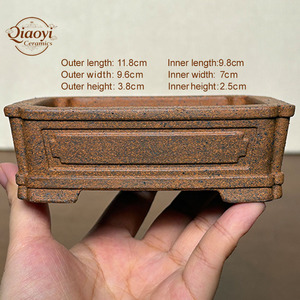 Macetas para Bonsái de Arcilla Púrpura de Yixing Hechas a Mano, Jardineras Rectangulares de Cerámica con Drenaje Superior para Plantas Vigorosas y Espacios con Estilo - Product Image 2
