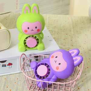 Cartoon <b>Rabbit</b> Desk Fan With Led <b>Light</b> Usb Rechargeable Portable Mini Fan For Kids - Product Image 5