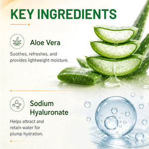 Gel d'aloe vera biologique OEM, marque privée |   Crème hydratante apaisante pure à 15 % pour peaux sèches et irritées |   Approvisionnement en gros anti-âge - Product Image 5