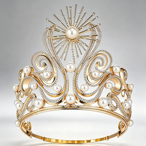 Corona de cristal multicolor con pedrería grande para desfile, tiara para boda, accesorio nupcial para la cabeza - Product Image 4