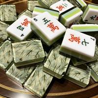 Set Mahjong Akrilik Beruang Hitam Hutan Bambu Amerika, Set Hadiah Rumah Tangga, Ubin Mahjong Berkualitas Tinggi yang Dipoles Tangan