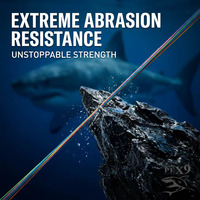 Vente en gros usine JIESHIDA X9 Ligne de pêche tressée 9 brins PE Multicolore 100M Super résistante Lisse Mer Rivière Ruisseau OEM ODM