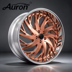 Nouvelle jante Auron Bronze multi-rayons en alliage d'aluminium doré, moulée en 2 parties, pour la mise à niveau et la rénovation de voitures particulières - Product Image 5