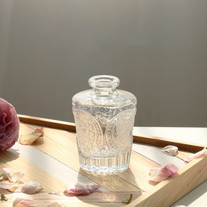 Petit rond clair vide huile aromatique huile essentielle parfum roseau diffuseur bouteille en verre pour la décoration de la maison <span class=keywords><strong>Vase</strong></span> à fleurs en verre - Product Image 5