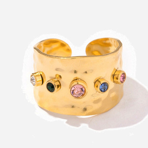 Zircon <b>Ring</b> For Women 18K Gold <b>Open</b> Design Geometric Shape Party Jewelry - Product Image 1