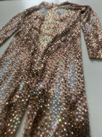 Combinaison de danse sexy à manches longues avec strass dorés pour homme, justaucorps brillant une pièce pour spectacle sur scène