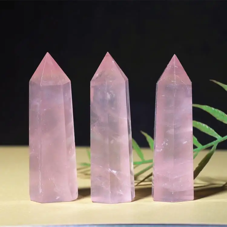Hot Selling Rose Quartz Healing Energie Hoge Kwaliteit Kristallen Healing Stenen Toren Crystal Wand Punt Groothandel