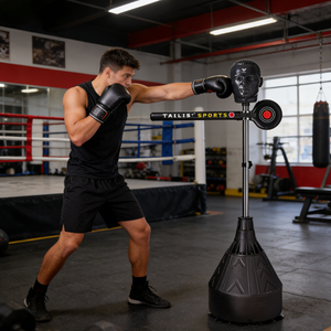 Barra de <span class=keywords><strong>Boxeo</strong></span> Giratoria Ajustable con Cabeza de Maniquí, Objetivo Realista para Golpear, Soporte de Entrenamiento de Velocidad MMA para <span class=keywords><strong>Gimnasio</strong></span> y Hogar - Product Image 1
