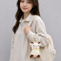Jolie peluche mouton avec nœud papillon, pendentif, accessoire de sac, porte-clés, poupée alpaga
