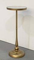 Table à boire de bar moderne avec surface miroir et base en métal torsadé doré pour un usage quotidien ou une pièce supplémentaire pour une fête