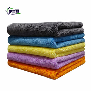 ผ้าขนหนูสำหรับล้างรถผ้ากำมะหยี่ลายปะการังผ้าไมโครไฟเบอร์ใช้ทำความสะอาดกระจกรถยนต์ตามขนาด - Product Image 1