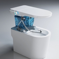 WC intelligent en céramique Health Life avec télécommande, siège chauffant, design luxueux - Nettoyage automatique pour salle de bain