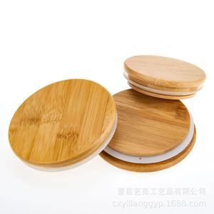 Tapas Redondas de Madera de Bambú Reutilizables para Vasos, Grado Alimenticio, Venta al por Mayor YL 812 - Product Image 5