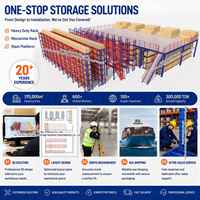 Système de rayonnage industriel multi-niveaux en acier pour entrepôt, avec plancher en mezzanine robuste