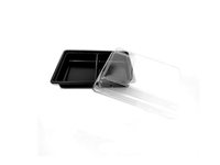 Barquette en plastique jetable avec couvercle transparent, rectangulaire, en PET et PP, taille personnalisable, OEM/ODM disponible, emballage alimentaire pour gâteaux