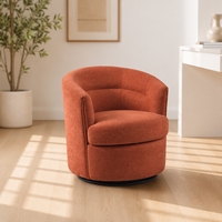 Fauteuil pivotant 360° CARLFORD, chaise d'appoint en tissu doux, décoration de table basse, fauteuil de loisirs pour la maison ou l'hôtel, pour salon ou chambre à coucher