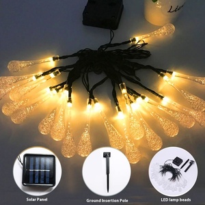 Tốt Nhầu-Bán Dẫn Năng Lượng Mặt Trời Nước Drop Chuỗi <span class=keywords><strong>Lights</strong></span> Top Vườn Bãi Cỏ Trang Trí Đèn Không Thấm Nước IP65 Giáng Sinh Ngoài Trời - Product Image 2