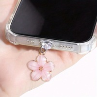 Fleurs simples téléphone bouchon anti-poussière accessoires décoration pendentif suspendu pour iPhone pour Samsung Type-C Port de charge