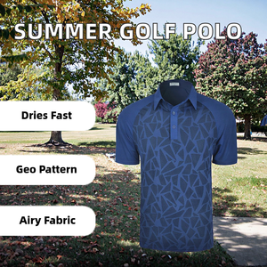 Camisetas de Golf de Verano para Hombre, Tejido Geométrico, Liso Teñido, Transpirable, Absorbe la Humedad, Manga Corta, Secado Rápido, para Camiseta OEM - Product Image 2