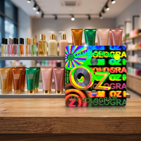 Étiquette adhésive personnalisée en PET holographique anti-contrefaçon avec impression laser pour usage cosmétique